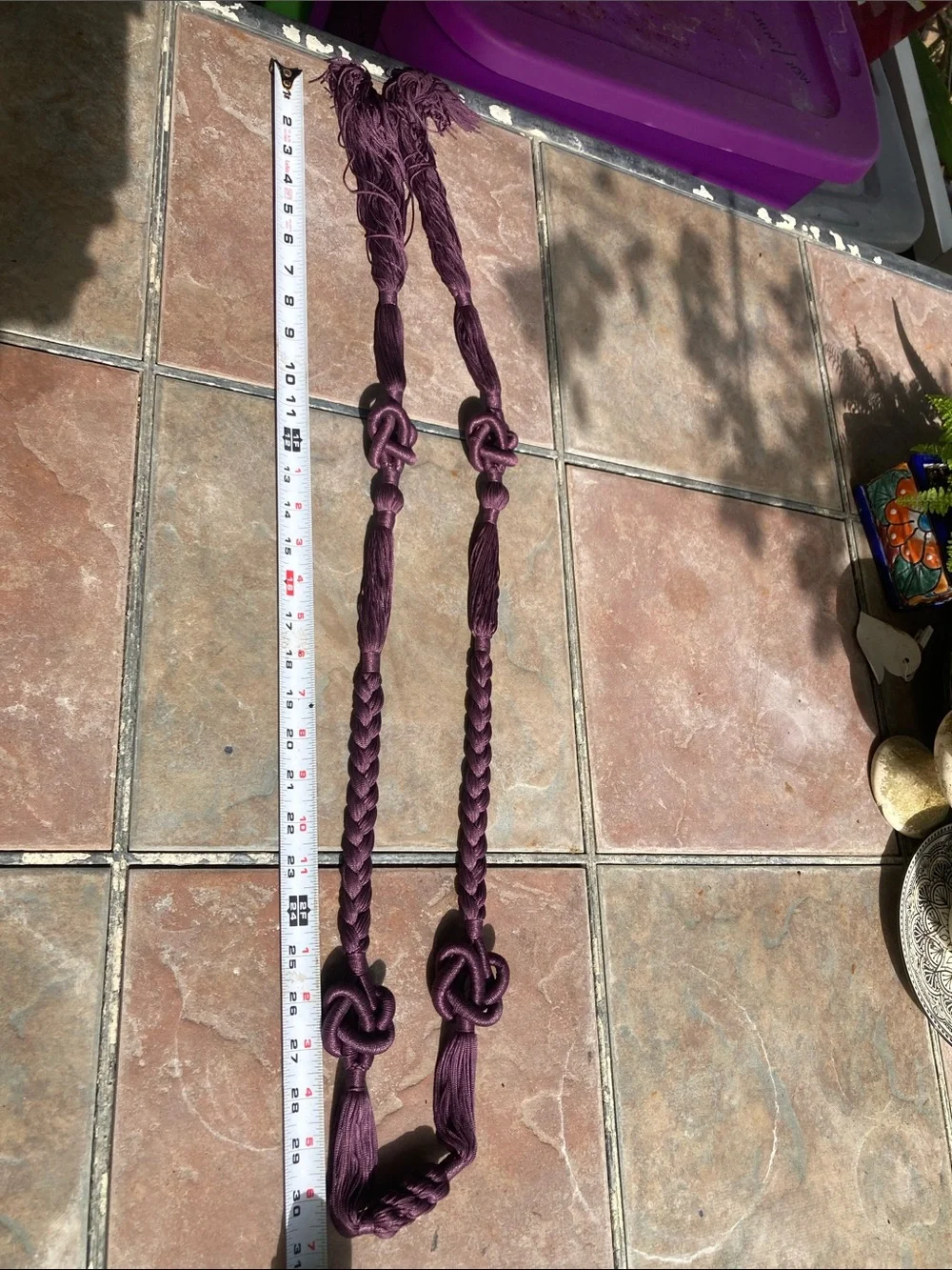 Plum Purple Braided Tassel Belt/Necklace